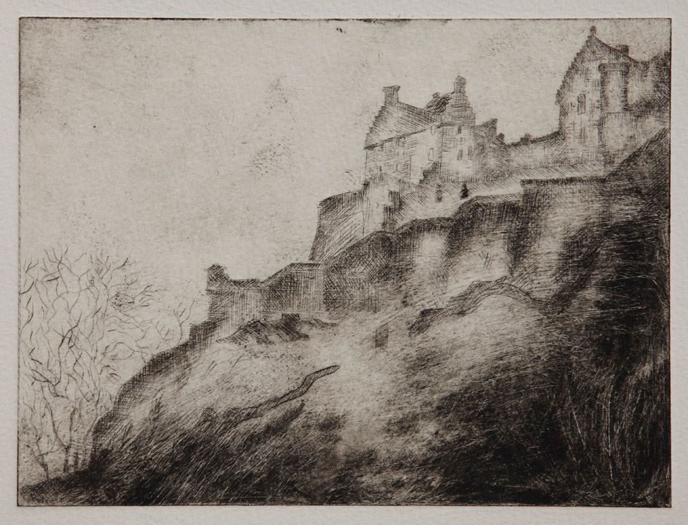 Edinburgh Castle, etching, 2012